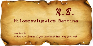 Miloszavlyevics Bettina névjegykártya